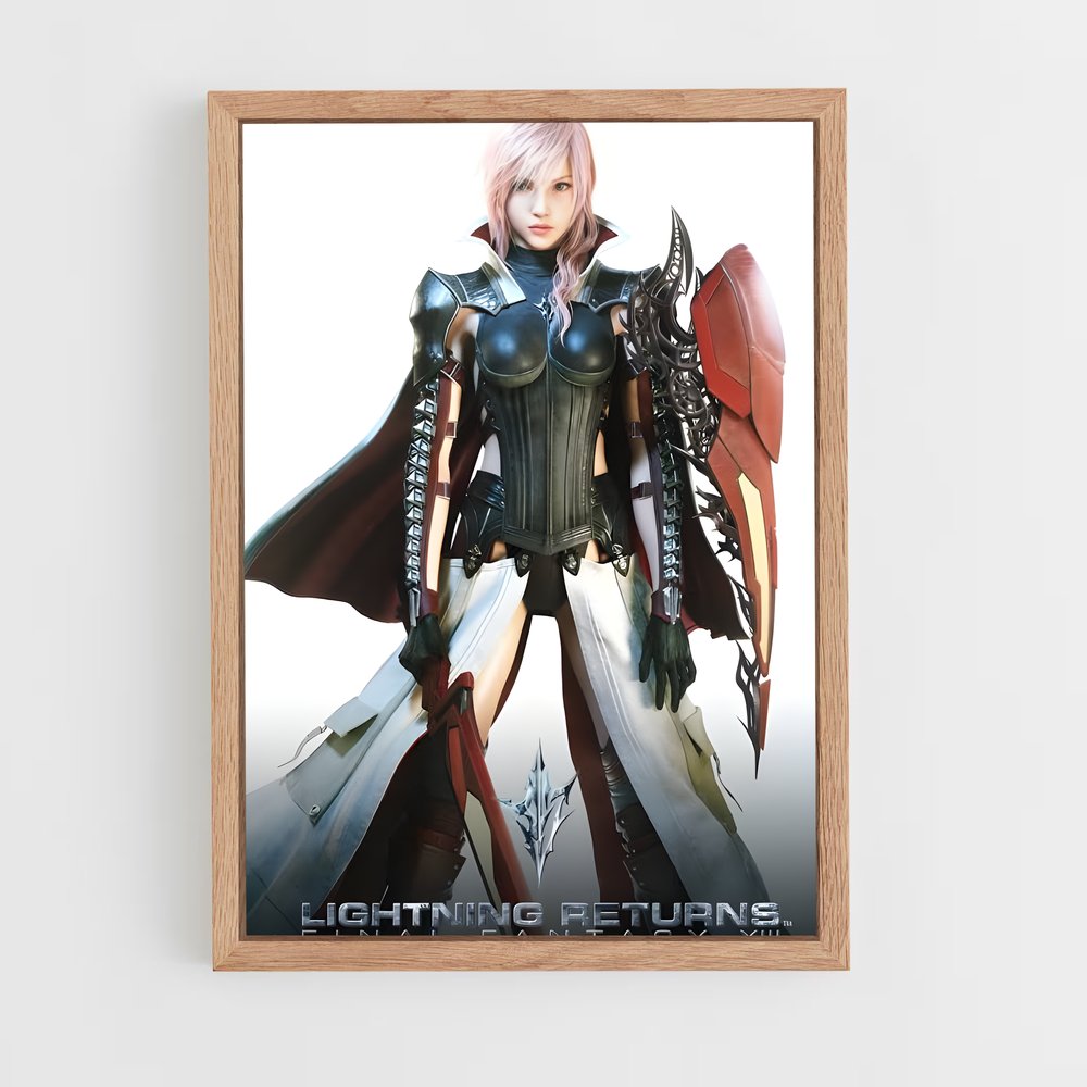 Poster Le Retour de Lightning – affiche Final Fantasy (vue 4)